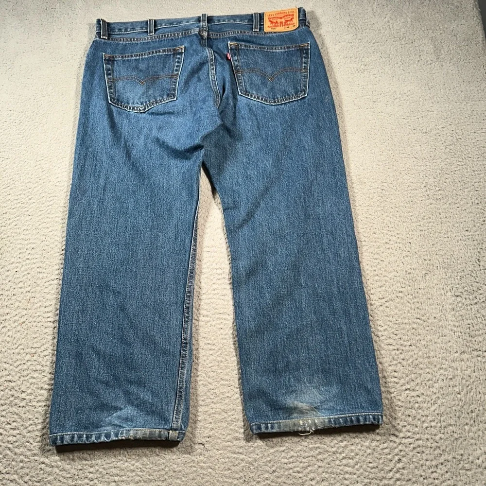 Levi's 505 Jeans Men 38x25.5 Blue Medium Wash Denim Cotton Mid Rise Straight Leg